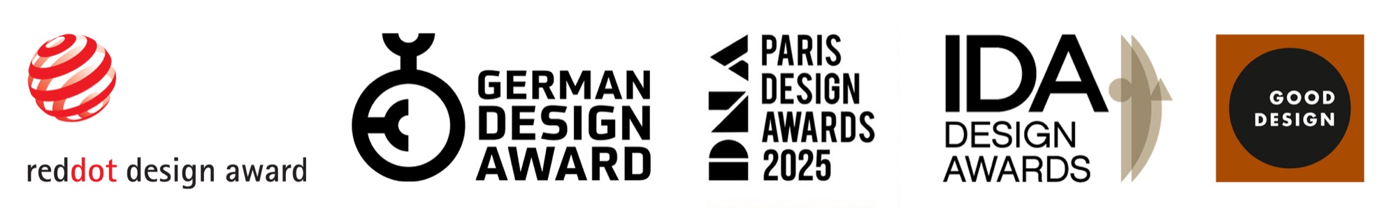 Red Dot, German Design Award, DNA Paris Design Awards 2025, IDA Design Awards ve Good Design ödülleri